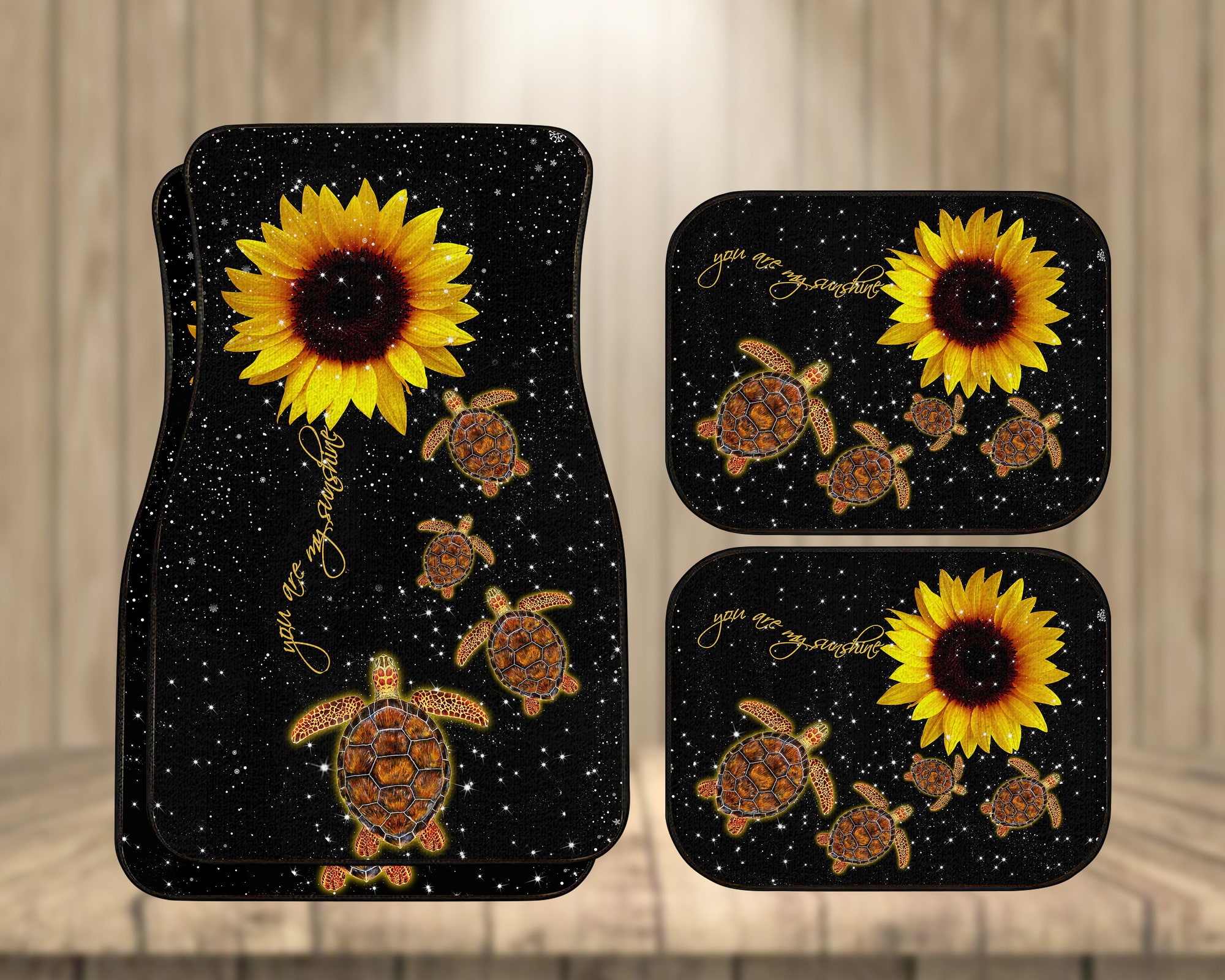 Sunflower Sea Turtle Car Mat