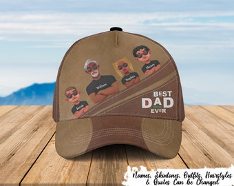 Dope Black Dad - Gepersonaliseerde klassieke pet, Vaderdagcadeau, Custom Cap Cadeau voor zwarte vader, Afro Father Cap, Afro Dad Hat, Black Dad Gift