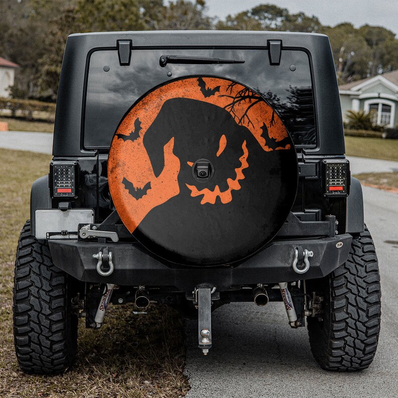 Halloween Vintage Oogie Boogie Spare Tire Cover, Gift For Him, Gift For Her, Halloween Gift,Personalized Spare Tire Cover,Gift For Car Lover image 2