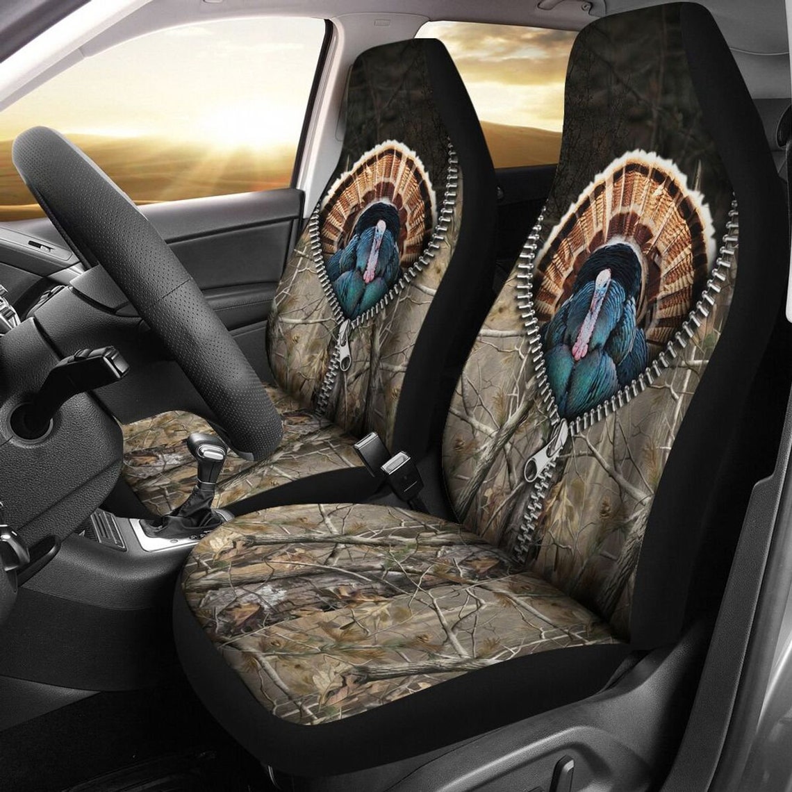 Hunting Wild Turkey In The Zipper Car Seat Covers  Perfect For Frequent Hunters