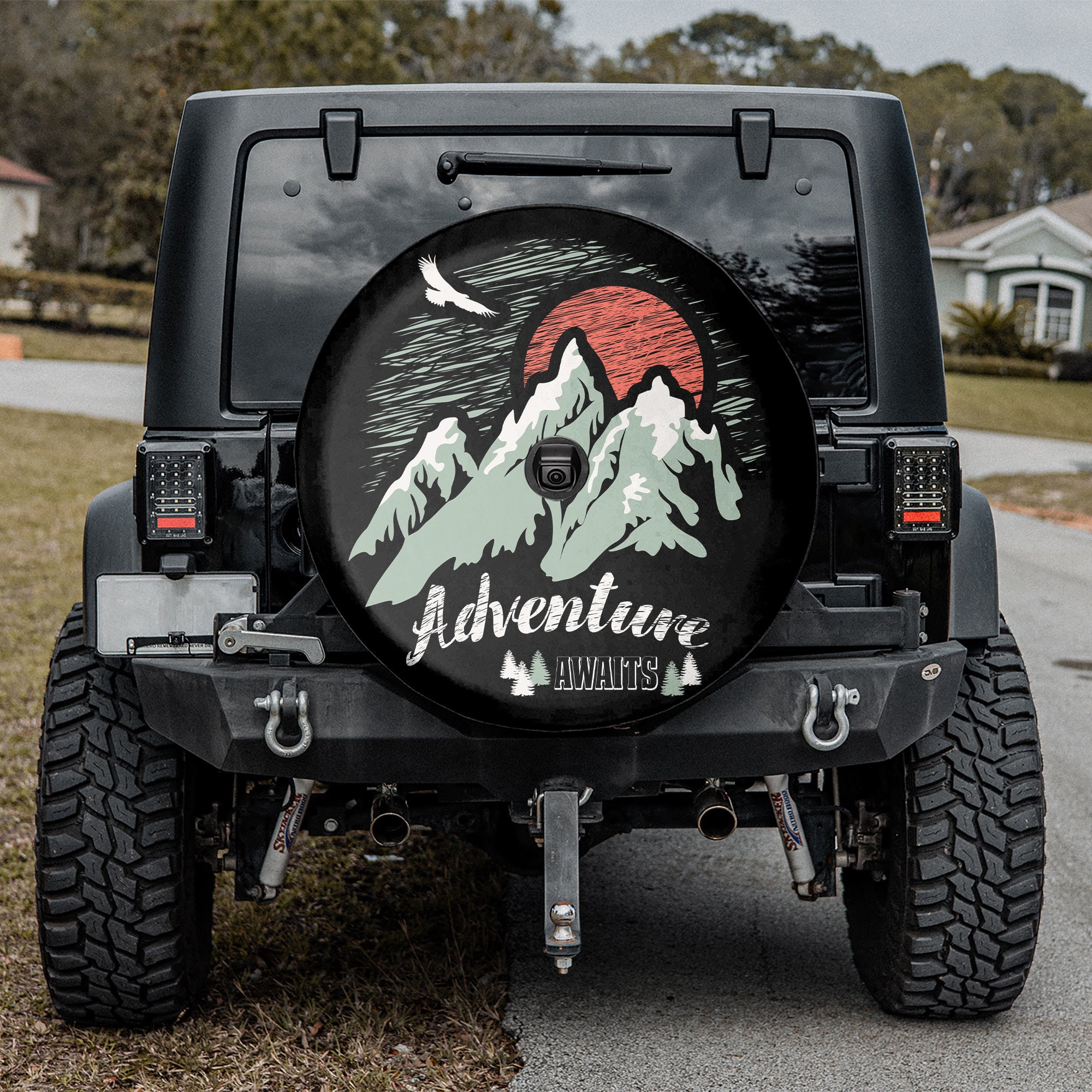 Discover Vintage Adventure Mountain Site - Camping Spare Tire Cover