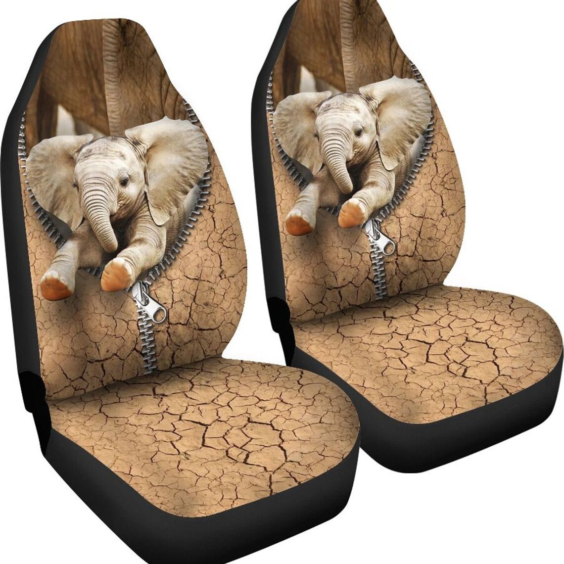 Elephant Baby Elephant In Zipper Car Seat Covers Luxury Seat Etsy