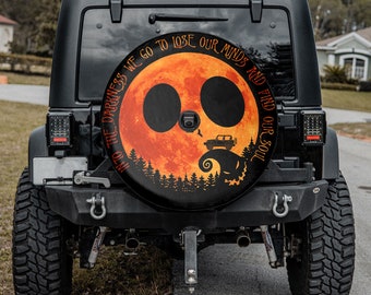 Halloween Into The Darkness We Go Gift For Him, Halloween Gift, Personalized Spare Tire Cover, Gift For Car Lover