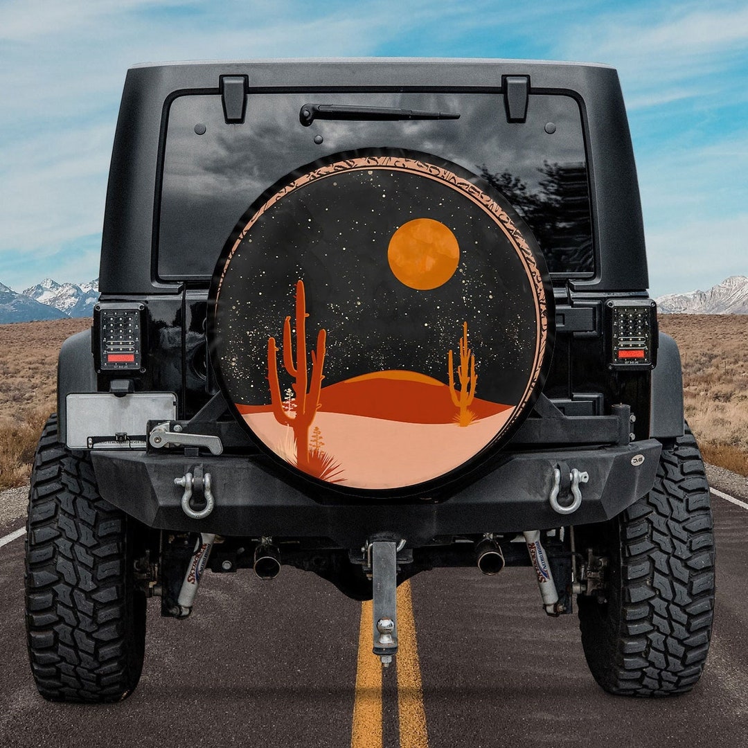 On A Dark Desert Spare Tire Cover Personalized Spare Tire Cover On A Dark Desert Spare Tire Cover Personalized Spare Tire Cover