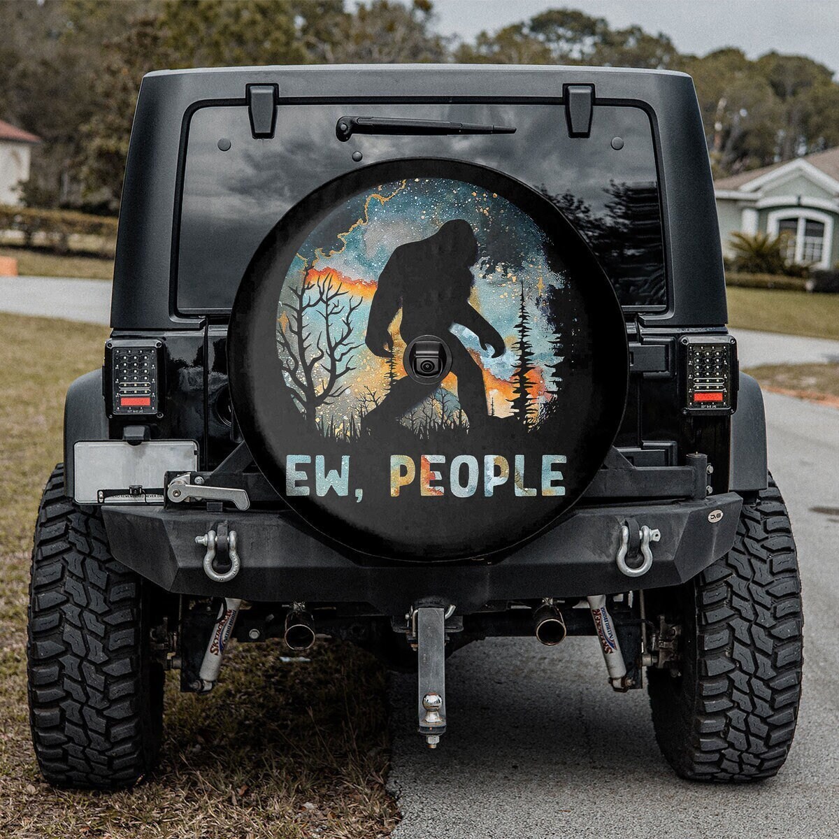 Discover Bigfoot Camping Hiking Tire Cover, Adventure Tire Cover