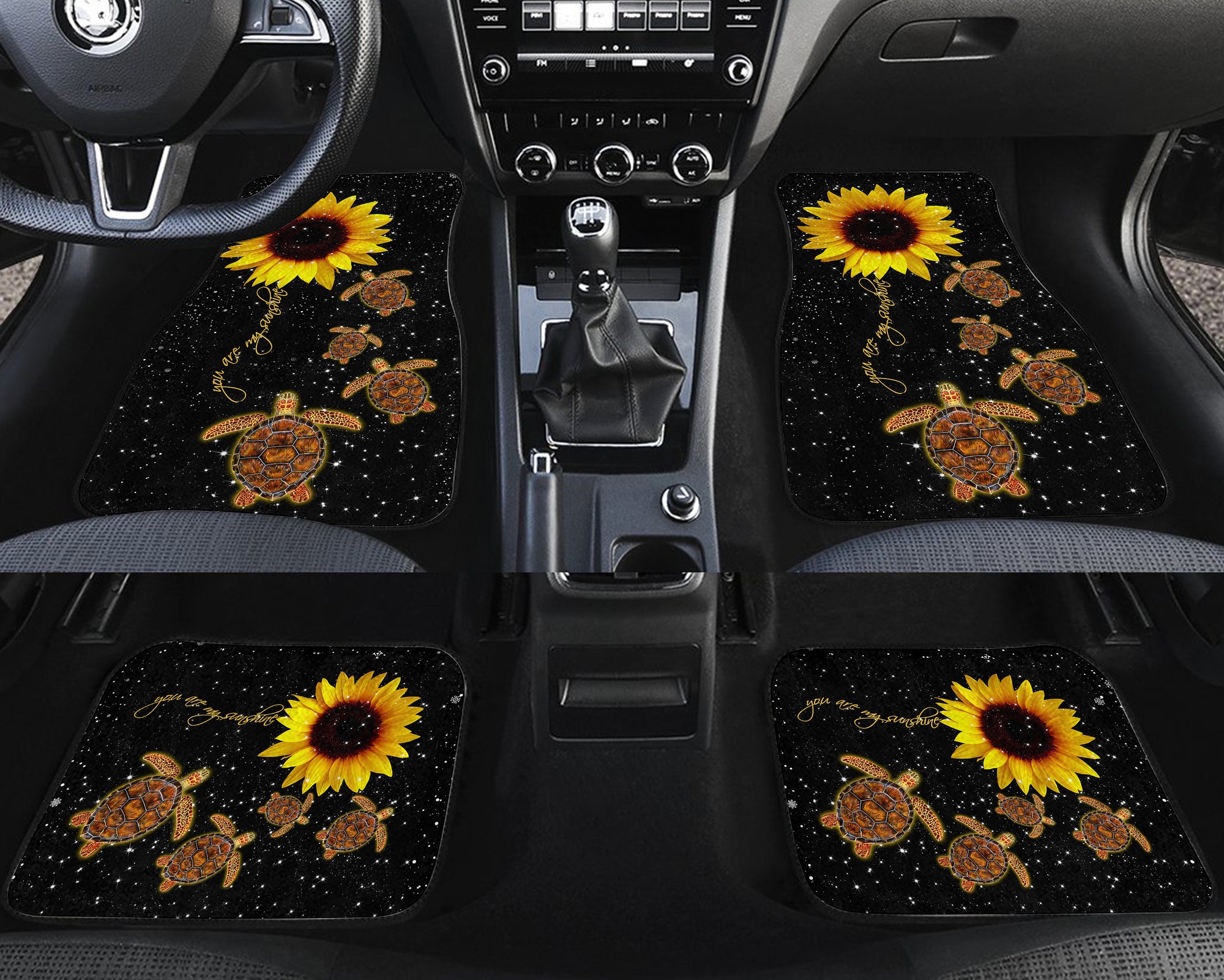 Sunflower Sea Turtle Car Mat