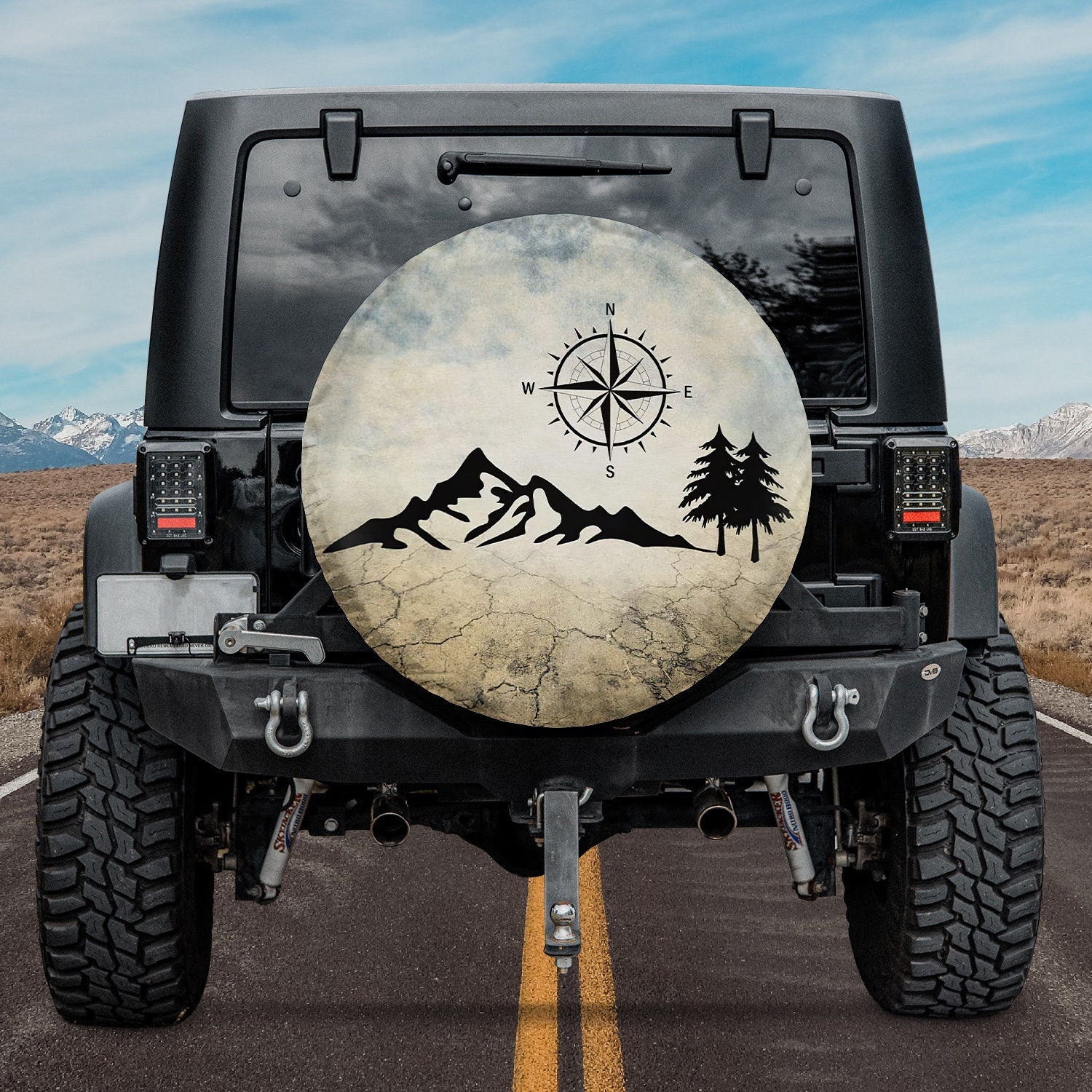 Discover Nature Mountain Compass Spare Tire Cover