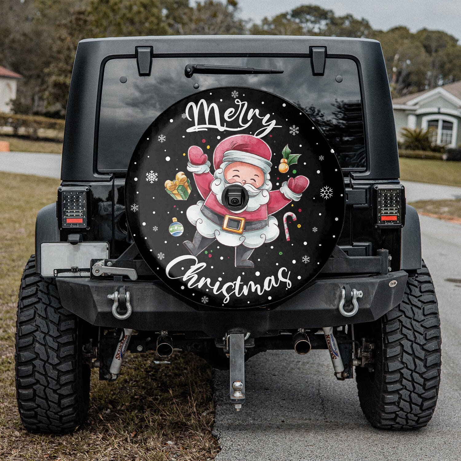 Discover Santa Camper Truck, Merry Christmas Spare Tire Cover