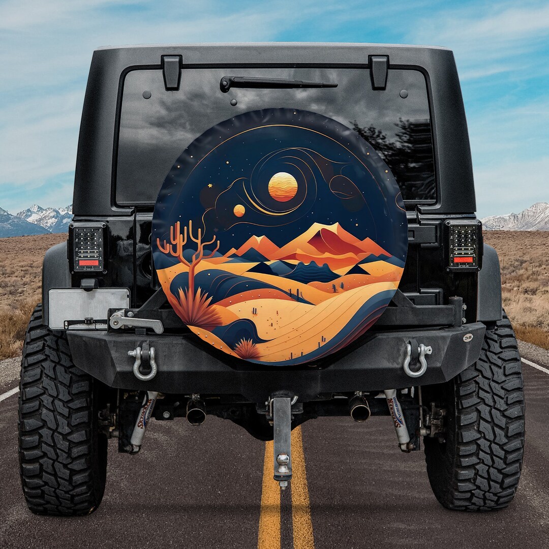 Desert at Night Spare Tire Cover, Custom Tire Cover, Personalized Tire