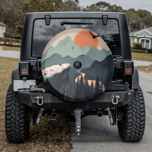 Mountain Landscape Spare Tire Cover, Mountain Site Tire Cover,Gift For Truck Lover,Personalized Tire Cover,Car Lover Gift, Father's Day Gift