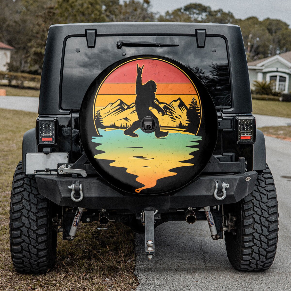 Bigfoot Mountain Hiking Spare Tire Cover, Father's Day Gift