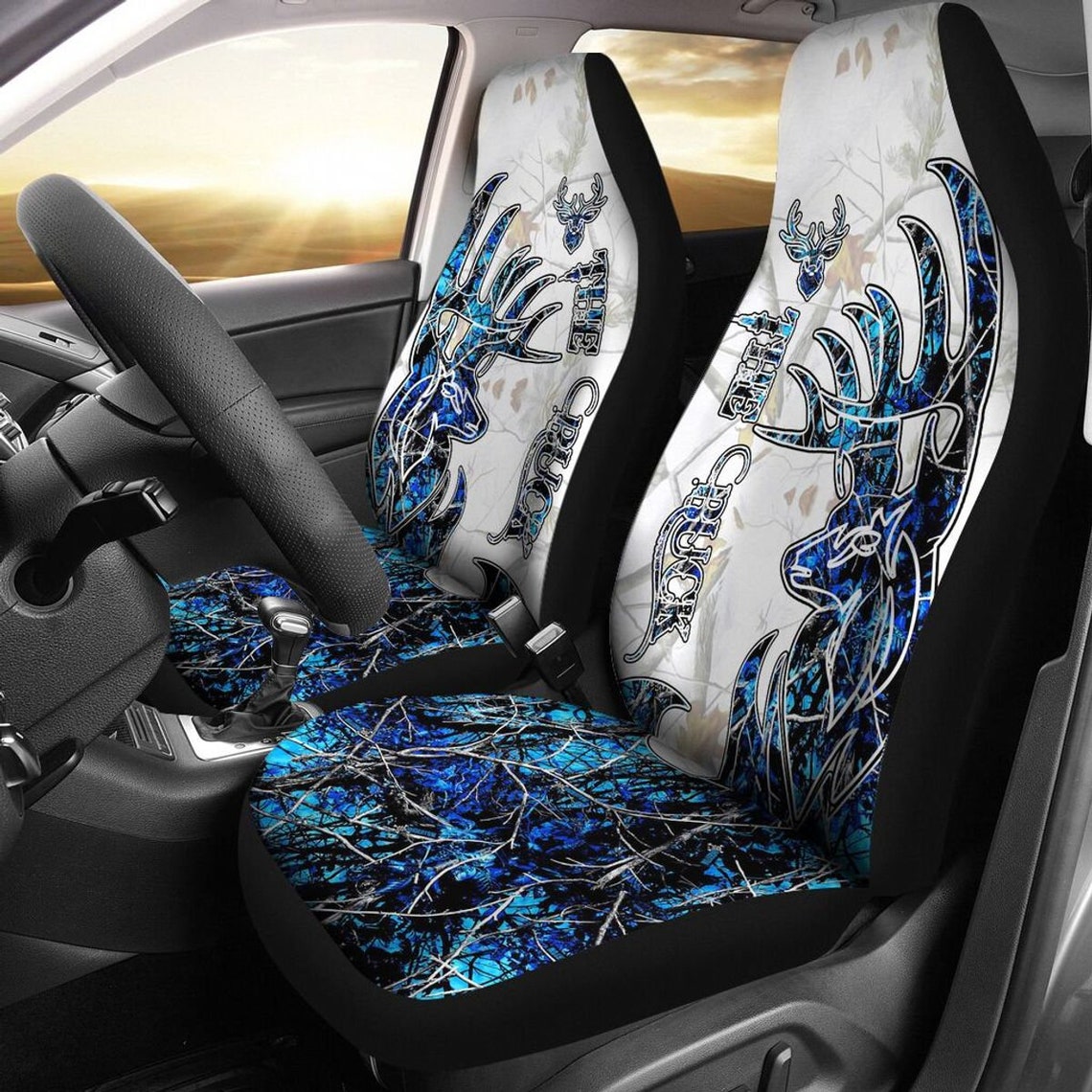 Hunting The Buck Camo Blue Car Seat Cover Flower Seat Cover Etsy