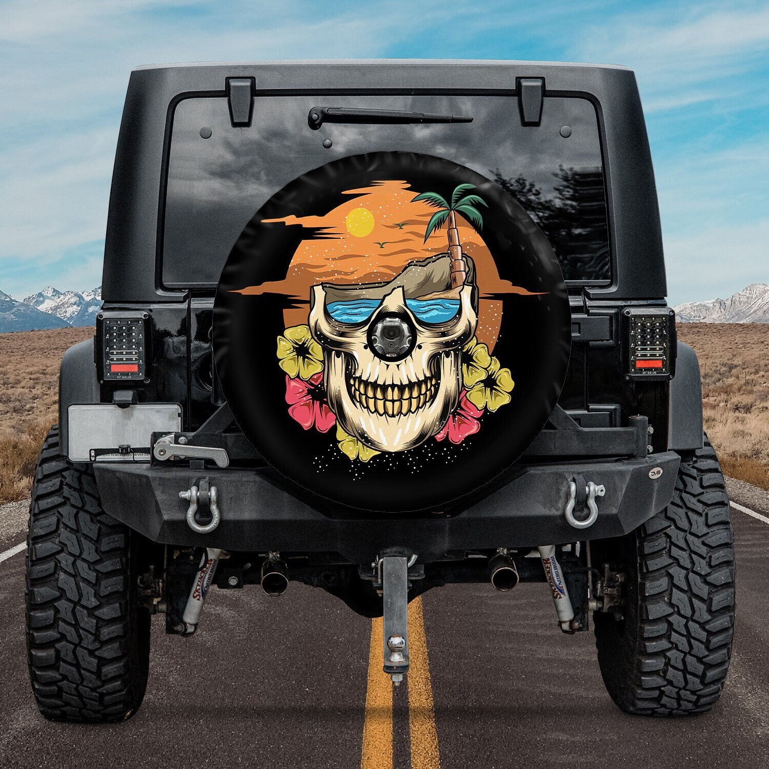 Skeleton Jeep Wrangler Tire Cover Etsy