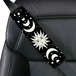 Moon Stars and Sun Seat Belt Cover, Moon Phase, Car Accessory For Women, Cute Car Seat Belt, Car Decor, Car Decoration For Girl and For Boy