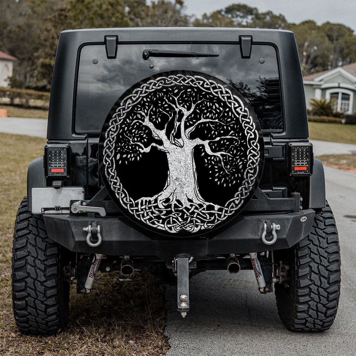 Tree Of Life Viking Spare Tire Cover, Gift For Truck Lover Spare Tire Cover