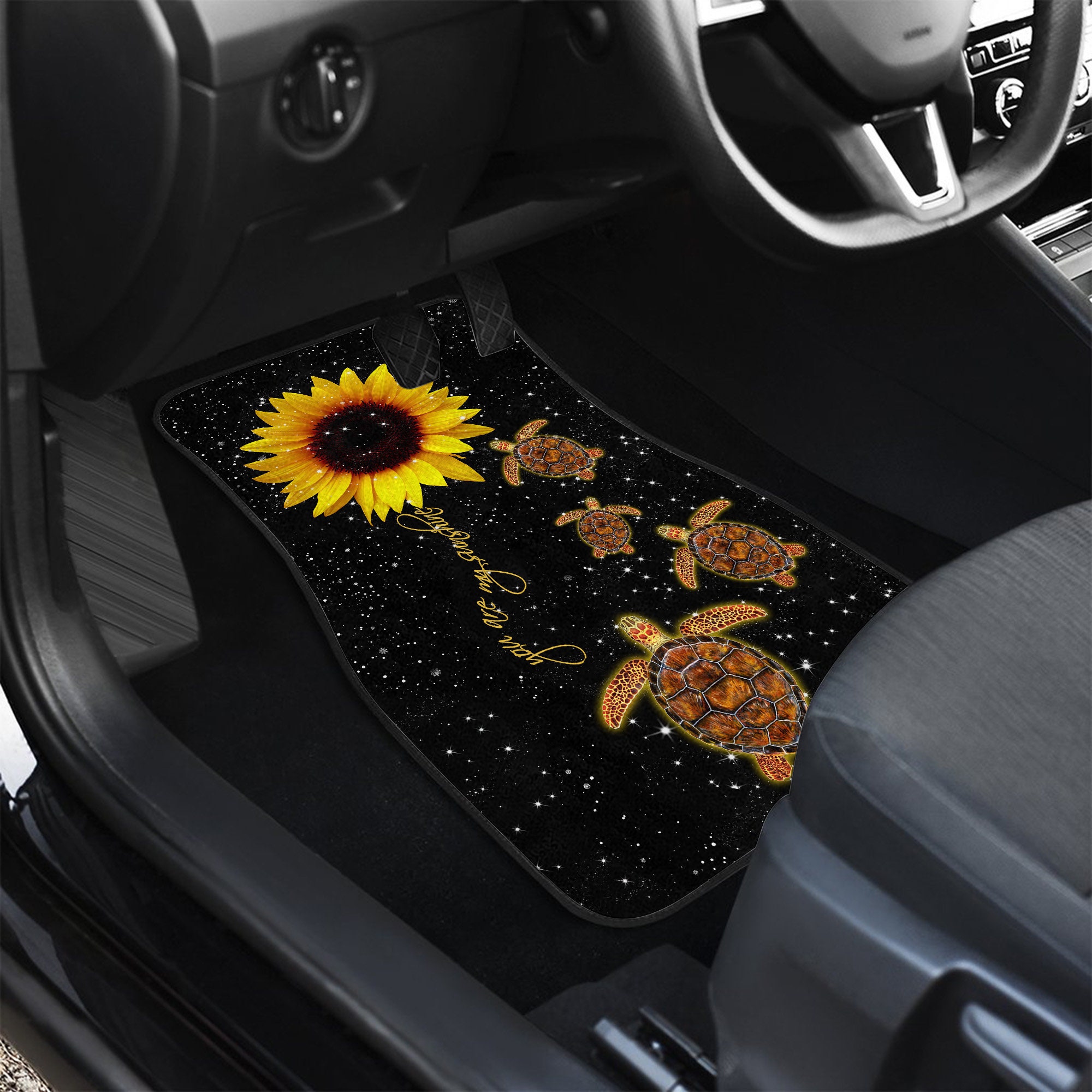 Sunflower Sea Turtle Car Mat