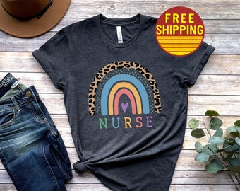 Nurse Shirts For Women Nurse Life Nurse Shirt Nurse Gift For Nurse To Be Nurse Tshirt Nurse Week Nurse Graduation Gift Nurse Team RN Rainbow