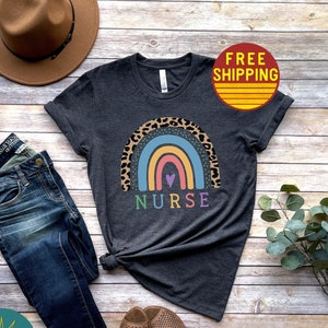Nurse Shirts For Women Nurse Life Nurse Shirt Nurse Gift For Nurse To Be Nurse Tshirt Nurse Week Nurse Graduation Gift Nurse Team RN Rainbow