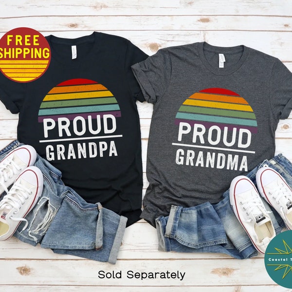 Proud Grandma and Grandpa Pride Shirt LGBTQ Proud Grandparent Shirt Pride Month Shirt For Grandparents Coming Out Party Coming Out Gift Tee