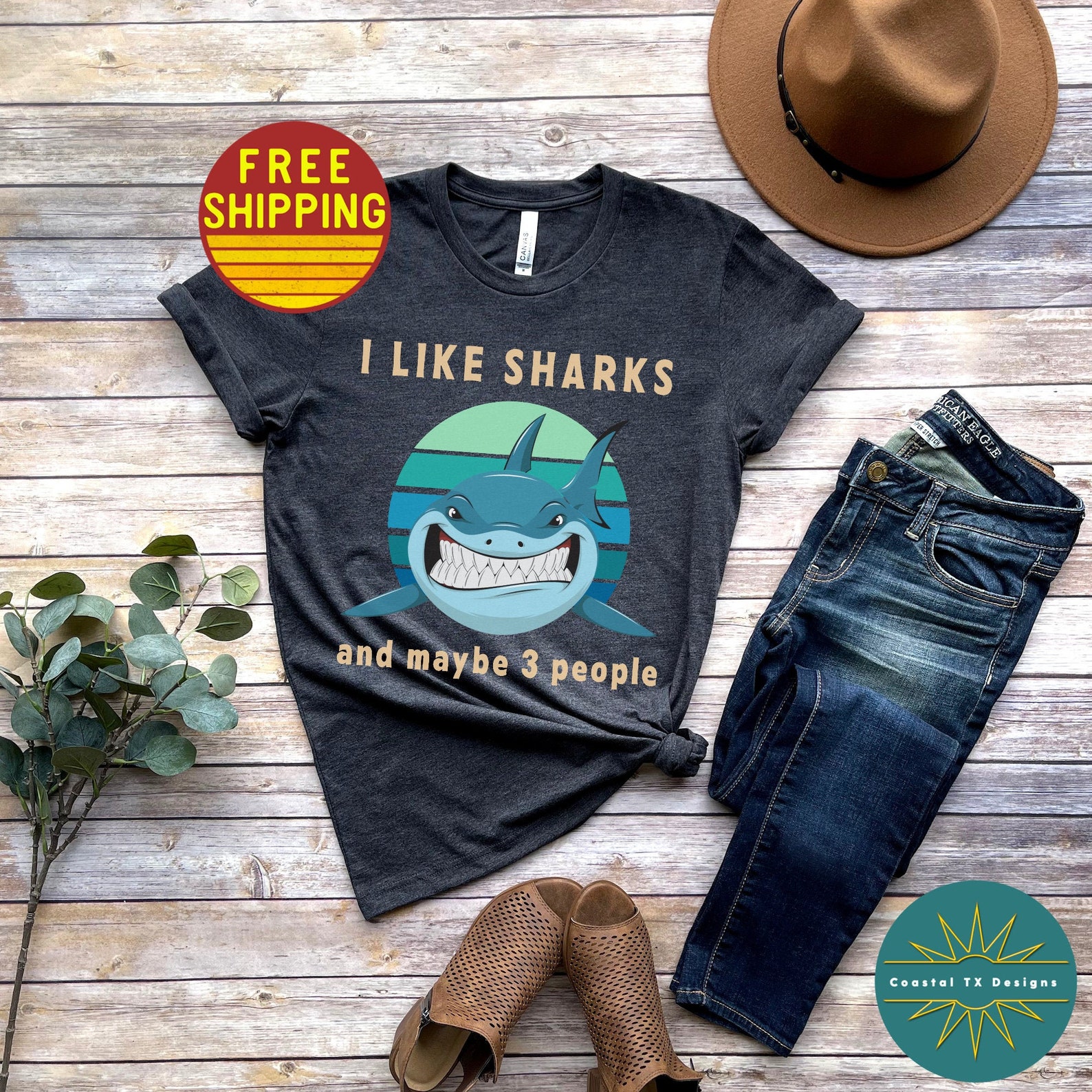 Shark Shirt For Women Funny Shark Shirt Shark Week Shirt Shark Etsy