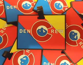 Southwest inspired luggage tags for those flight attendants based in DEN