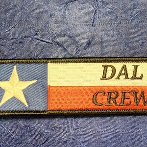 DAL CREW Texas flag inspired bag tag/keychain.