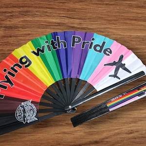 Flying with Pride 13&quot; Bamboo Clack fan.