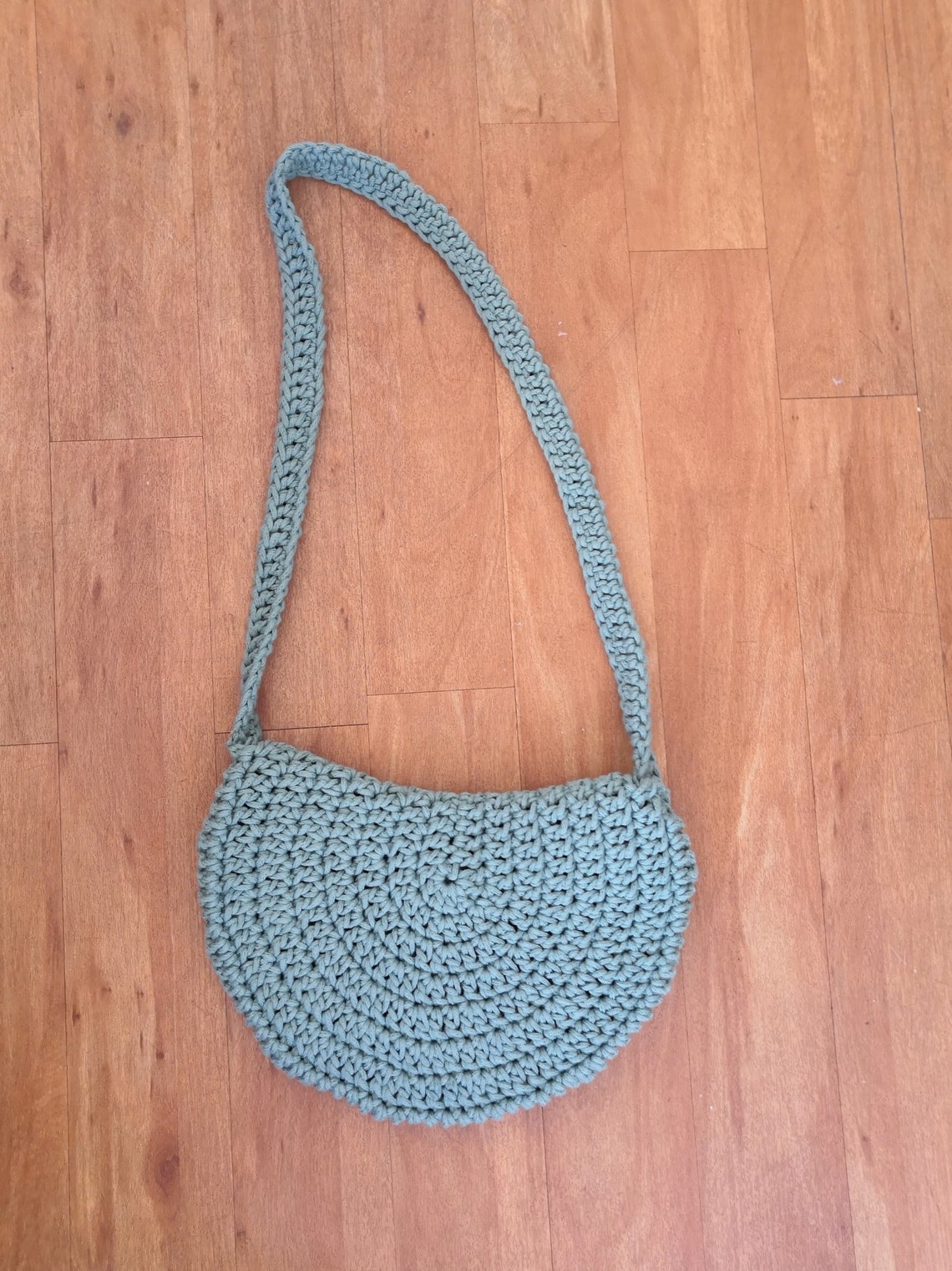 Handmade Crochet Handbag HalfMoon Shoulder Bag Etsy