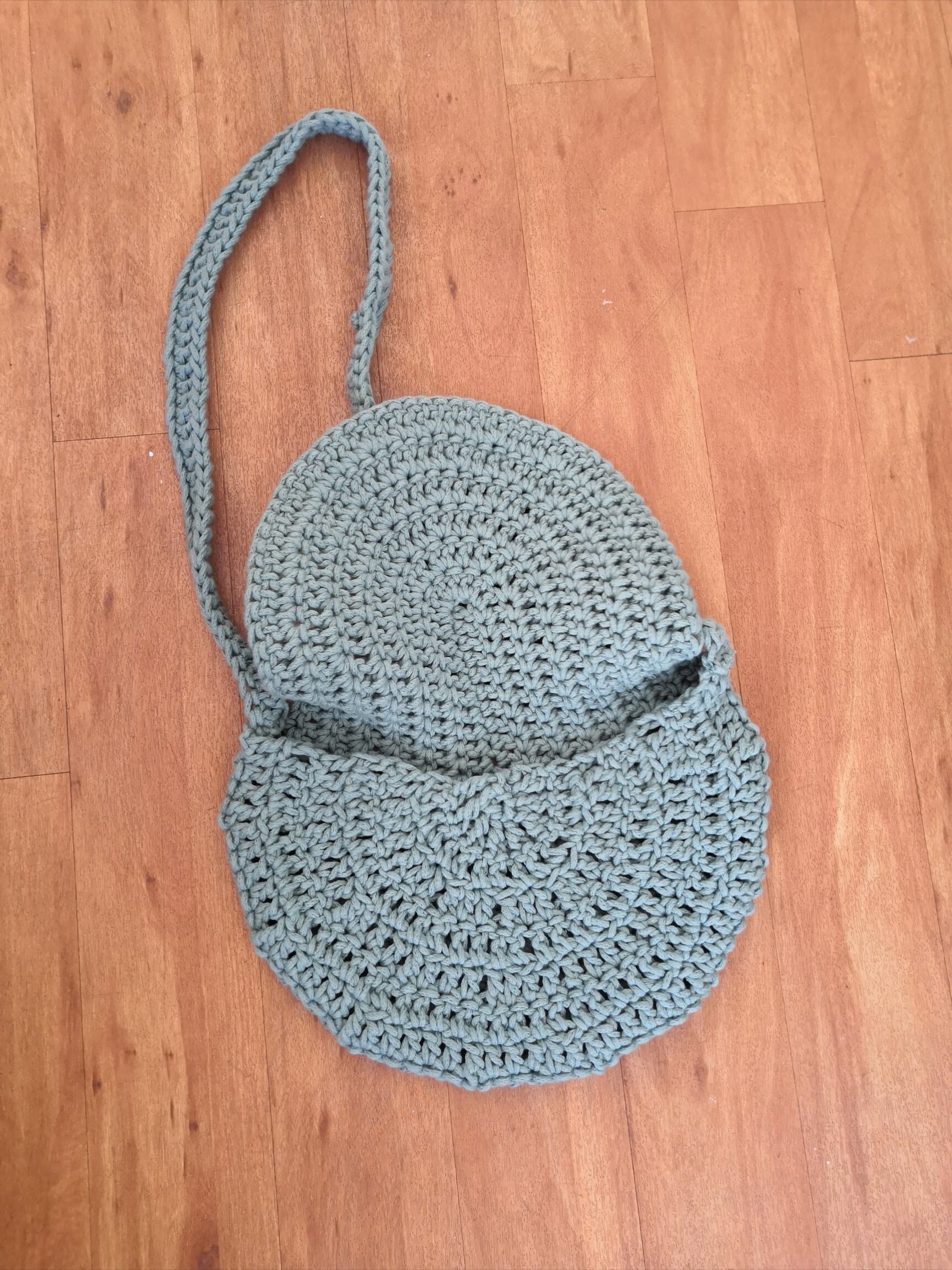 Handmade Crochet Handbag HalfMoon Shoulder Bag Etsy