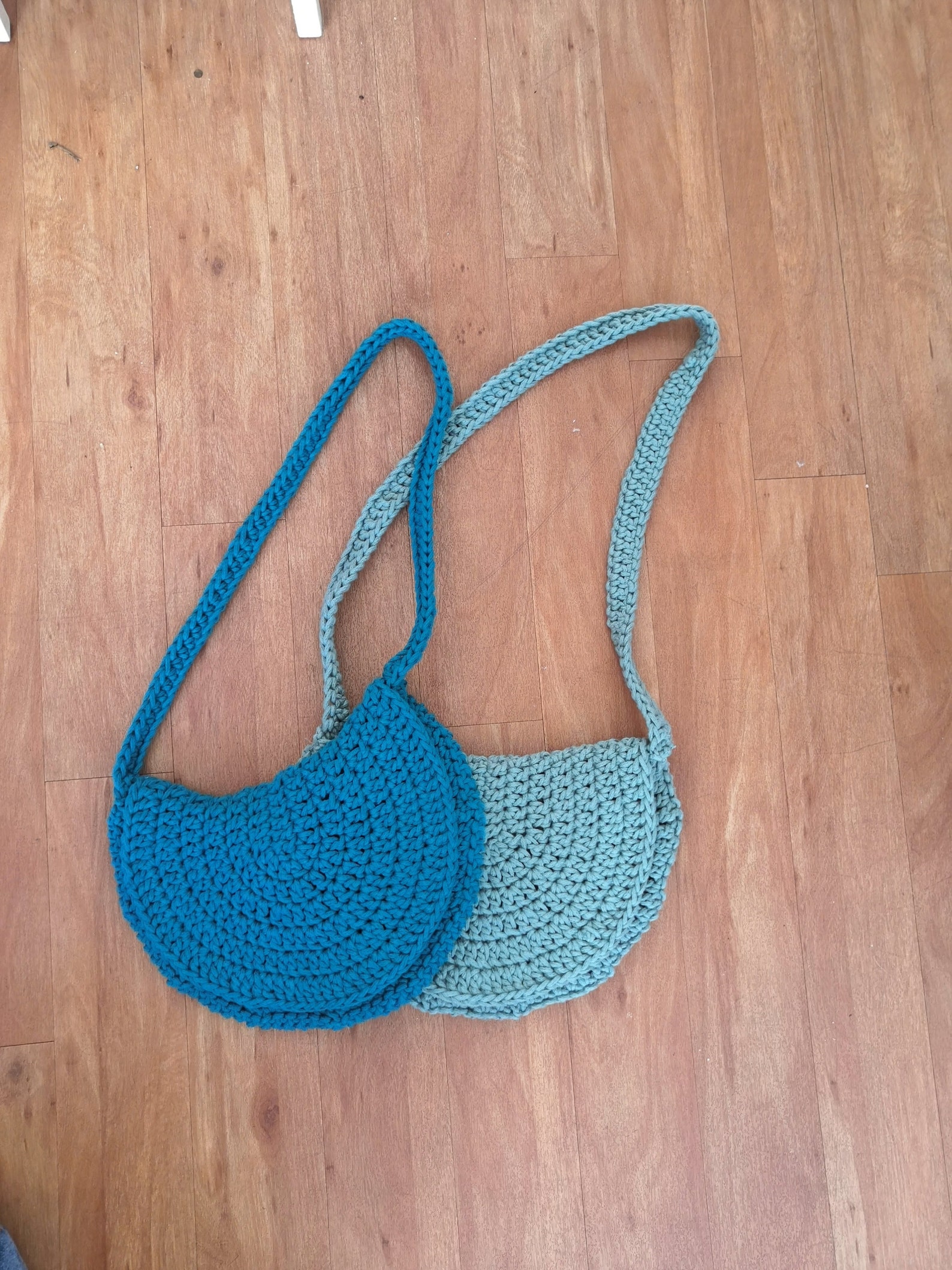 Handmade Crochet Handbag HalfMoon Shoulder Bag Etsy