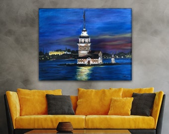 Maiden's Tower original oil painting