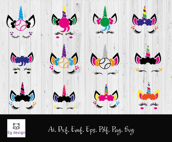 Unicorn Svg Unicorn Face Svg Bundle Gold Horn Unicorn | Etsy