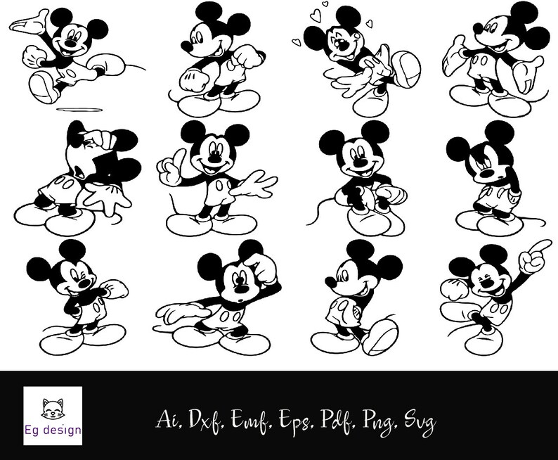 Download Art Collectibles Clip Art Mickey Mouse Bundle Mickey Mouse Silhouette Mickey Mouse Svg