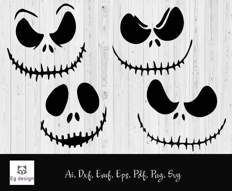 Jack Skellington Stenciljack Skellington Svg Nightmare Etsy
