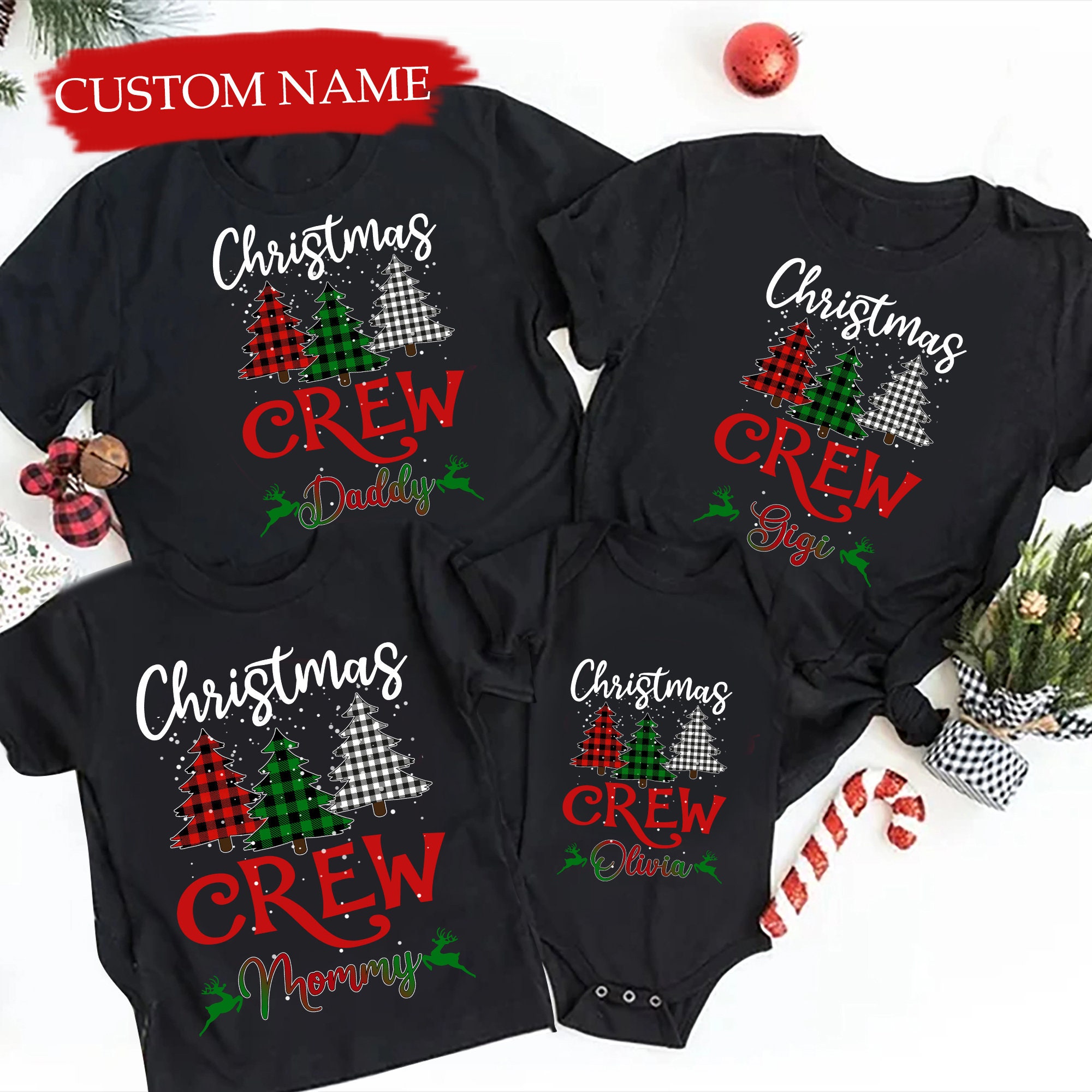 Discover Personalisiertes Weihnachts-Crew-Shirt