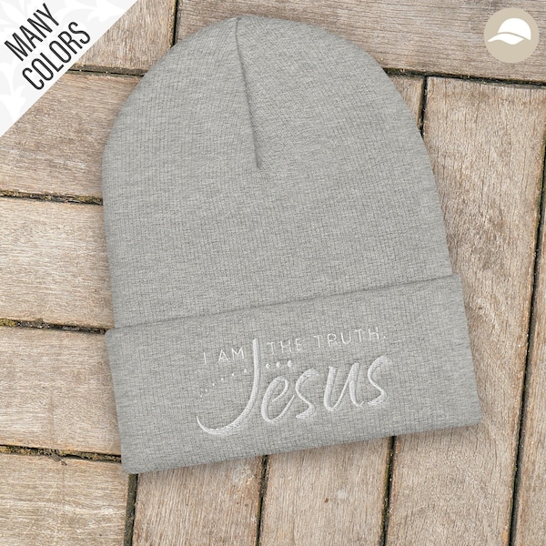 Christian Cuffed Beanie - Jesus - I am the Truth - Beautiful religious hats, art and other cool items. LOTS to CHOOSE FROM, see our store!