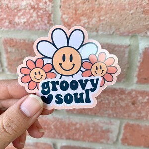 Sticker Pack/ Groovy Stickers/ Retro Stickers/ Smiley Face Flower ...