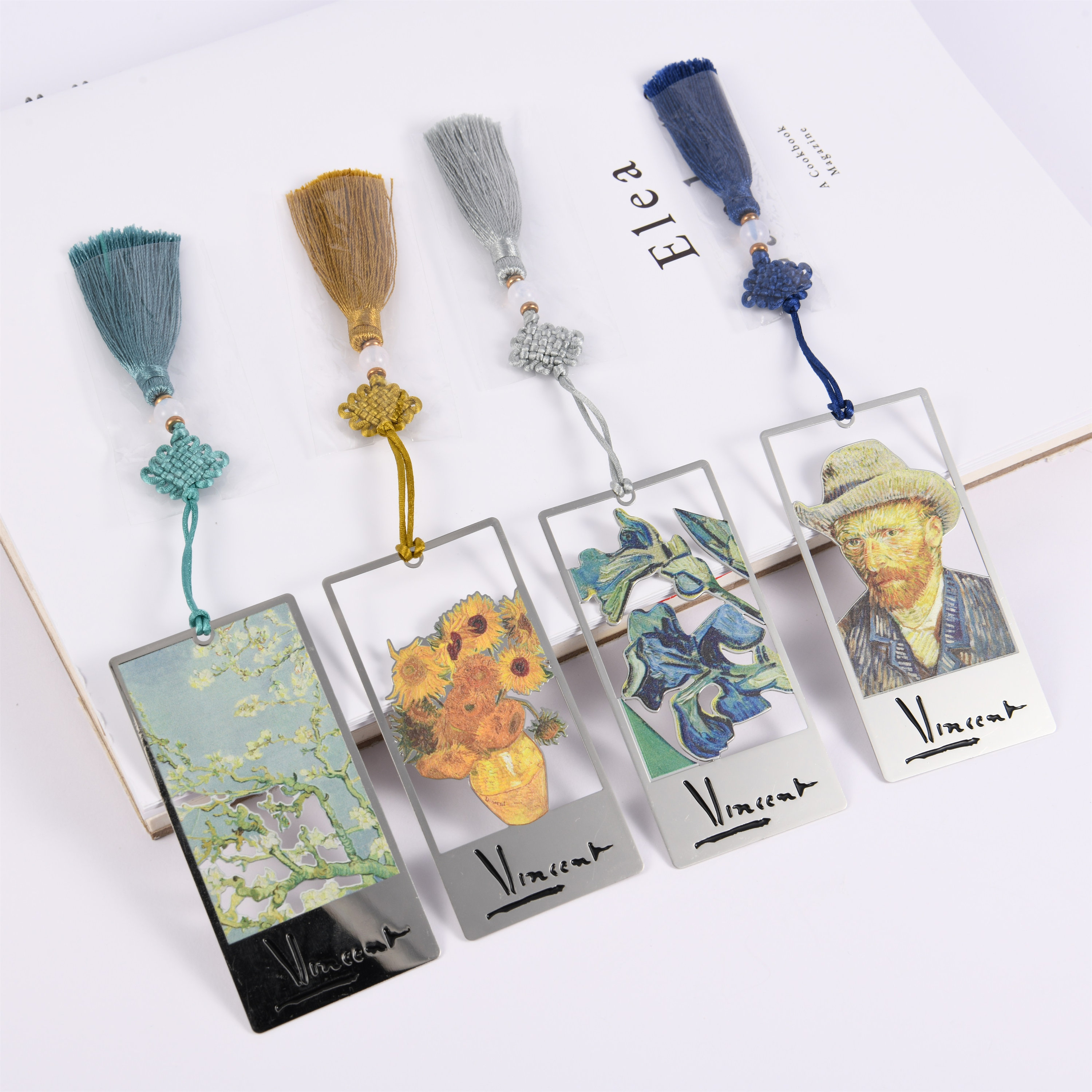 Van Gogh/Sunflower Bookmarks Metal Art Bookmark Tassel Etsy
