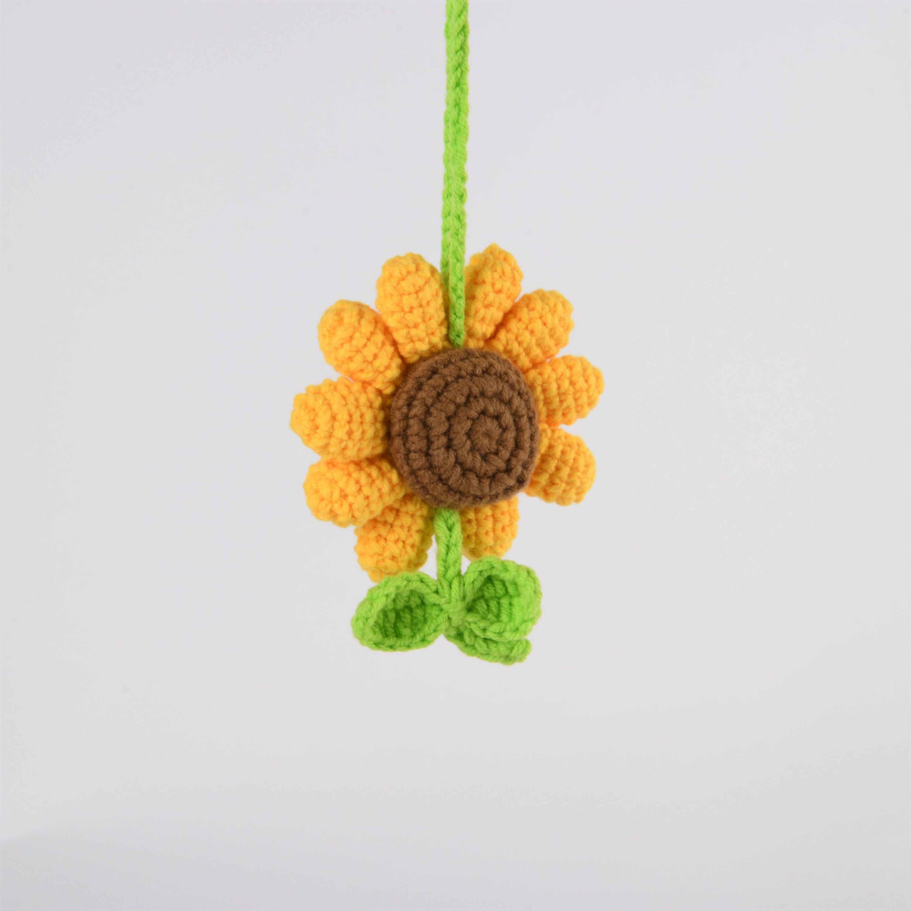 Crocheted Flower Car Ornaments Car Rear View Mirror Pendant Etsy