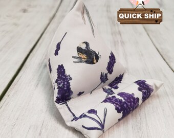 Lavender Flowers Phone Pillow, Bee Fabric Phone Holder, Cell Phone Stand, Tablet Cushion, iPad Mini Holder, Holiday Gift For Gardener