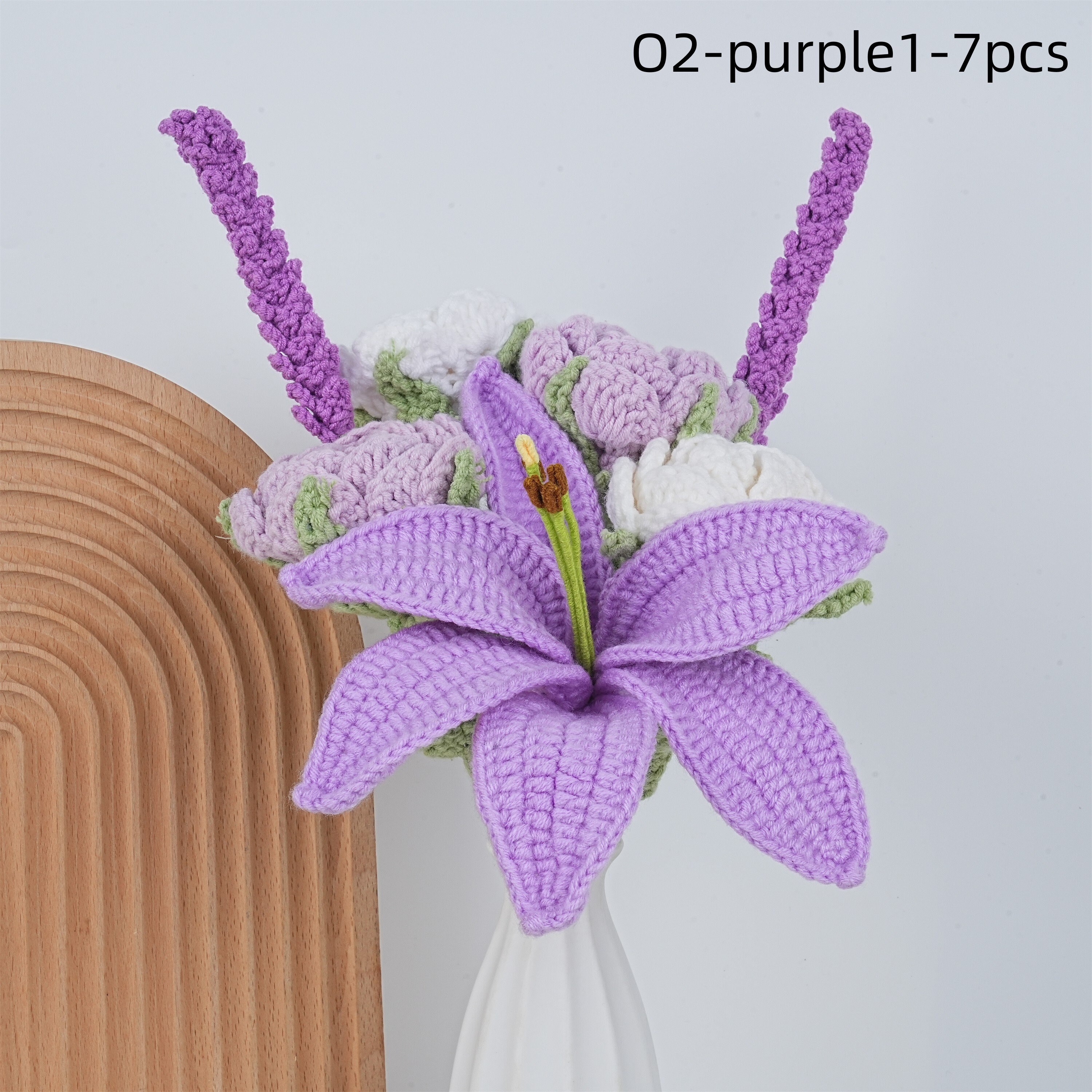 Best Crochet Lily Mixed Flower Bouquet with Roses&Lavender