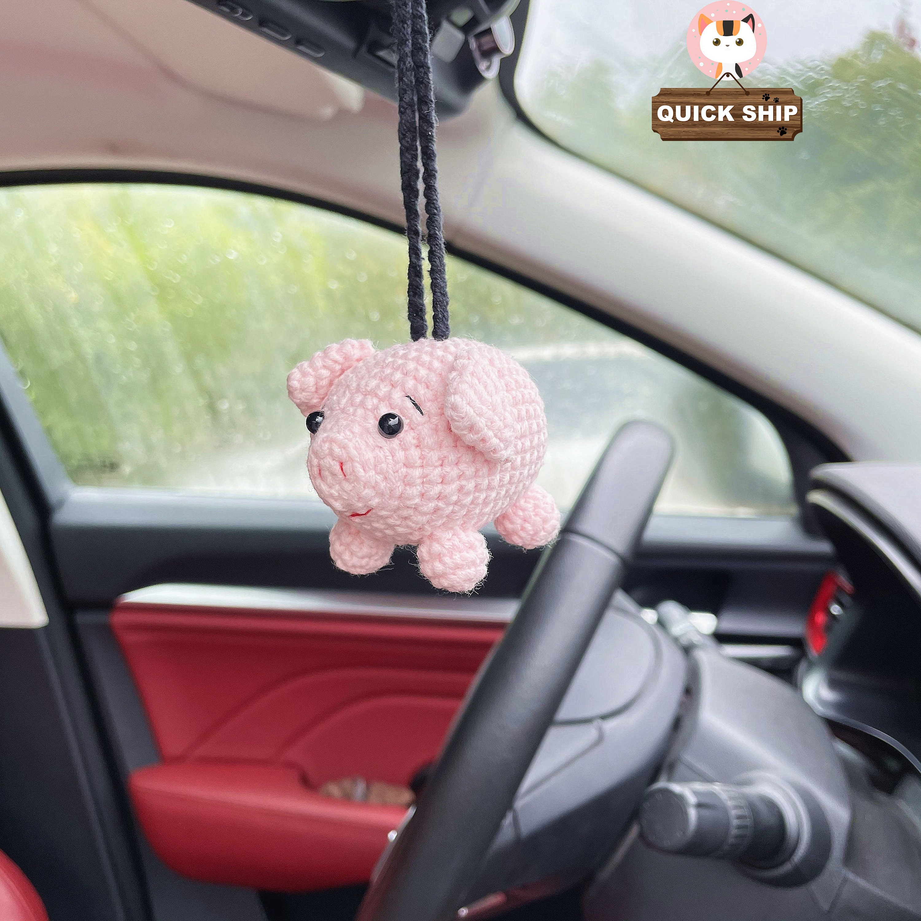 Voiture Suspendue Mignon petit cochon Ornement Miroir De Voiture