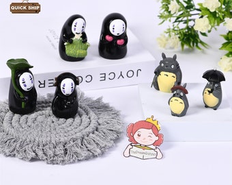 CLOSEOUT 3/4PCS My Neighbor Totoro Ornament Sets, Resin Figure Ornament,Faceless Man, No Face Man/Totoro Decor, Mother's Day Gift