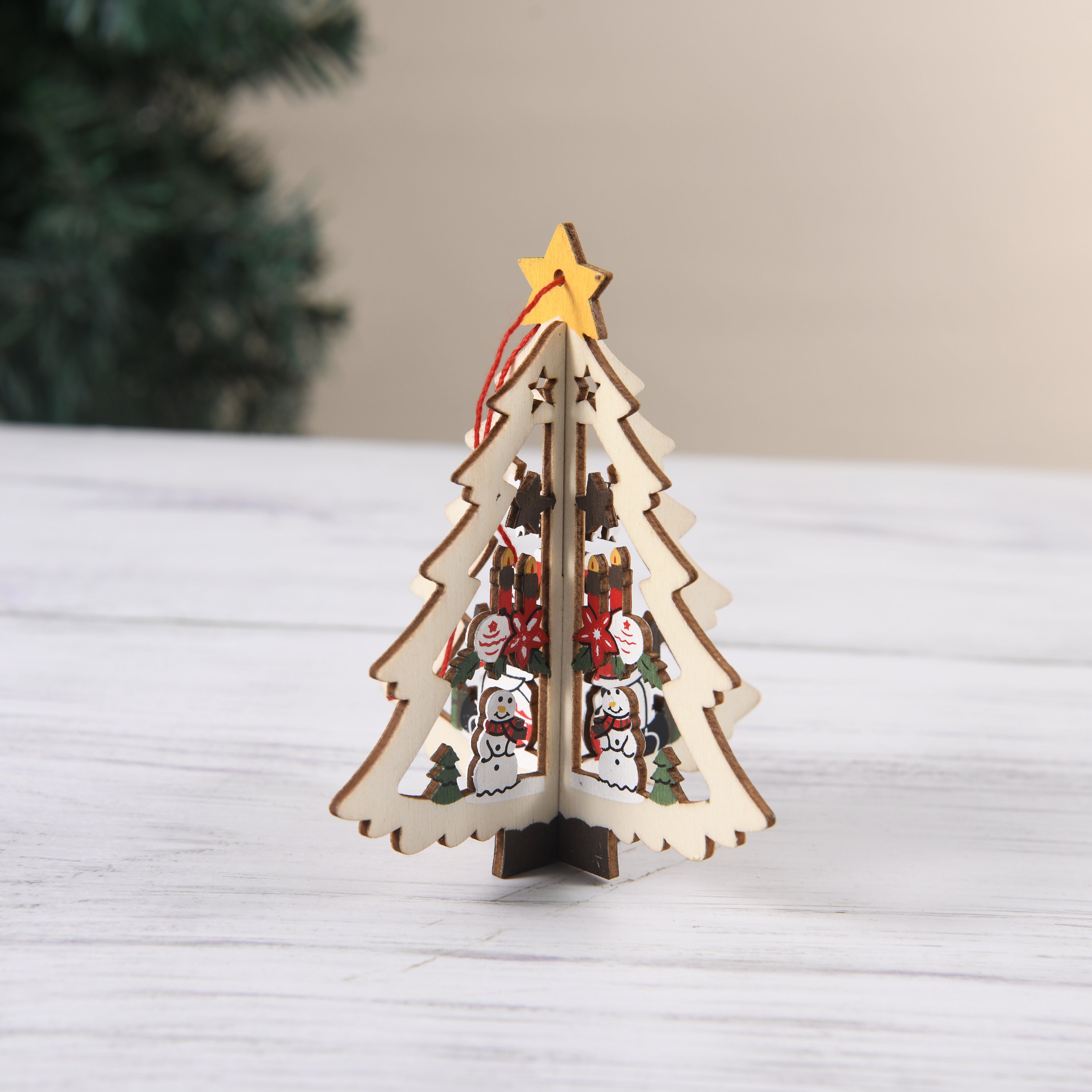 3D Christmas Tree Ornaments Wooden Christmas Ornament Etsy