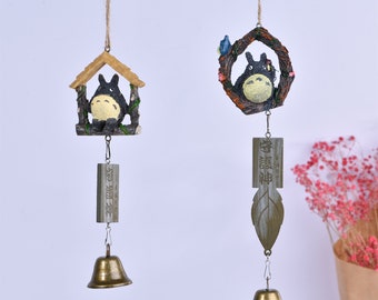 Cute Resin Wind Chime Pendant,My Neighbor Totoro Wind Chimes Hanging,Home Living Bedroom Decor,Handmade Ornaments Birthday Gift for Him