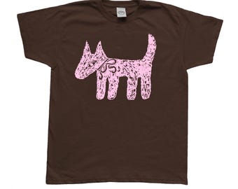 Oh Rats! Screen printed scruffy dog brown tee, baby tee, cute, gifts, dog gift, pet gift, funky, quirky t-shirt, unique, puppy,