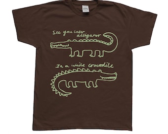 Oh Rats! See you later alligator, in a while crocodile brown t-shirt, cute, crocodile gift, pet gift, quirky, unique, for her, alligator