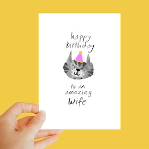 joyeux anniversaire à une femme extraordinaire, carte de chat, cadeau de femme, cadeau de chat, carte d'anniversaire de chat, drôle, unique, mignon, cadeau