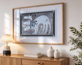 Cerberus Art Print, a6, a5, a4, a3, dog illustration, quirky wall art, poster, sighthound, home decor