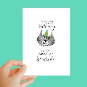 joyeux anniversaire à un frère extraordinaire, carte de chat, cadeau d'anniversaire de chat, cadeau de frère, cadeau de chat, carte d'anniversaire de chat, drôle, unique, mignon, cadeau